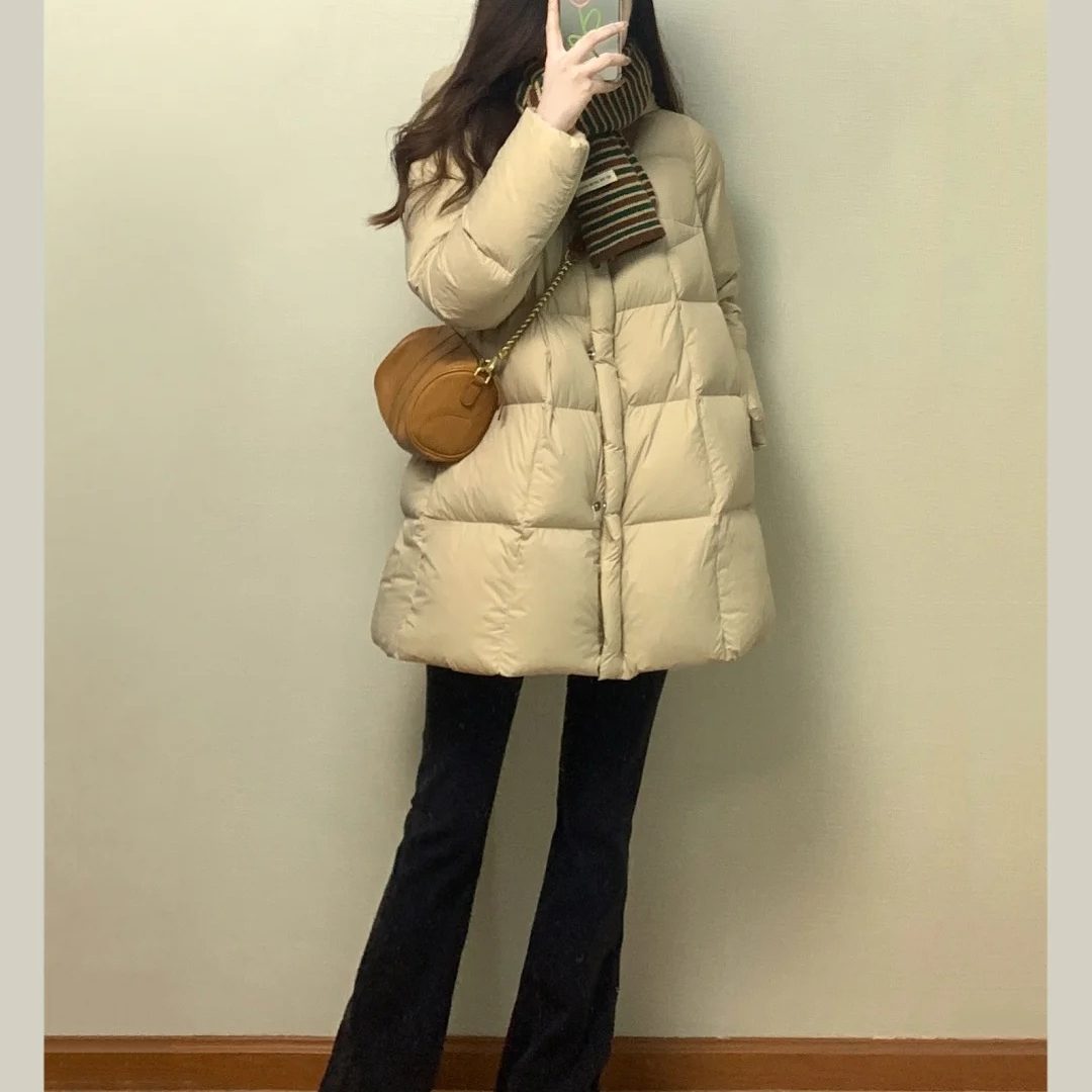 【送运费险】韩系中长款棉服女