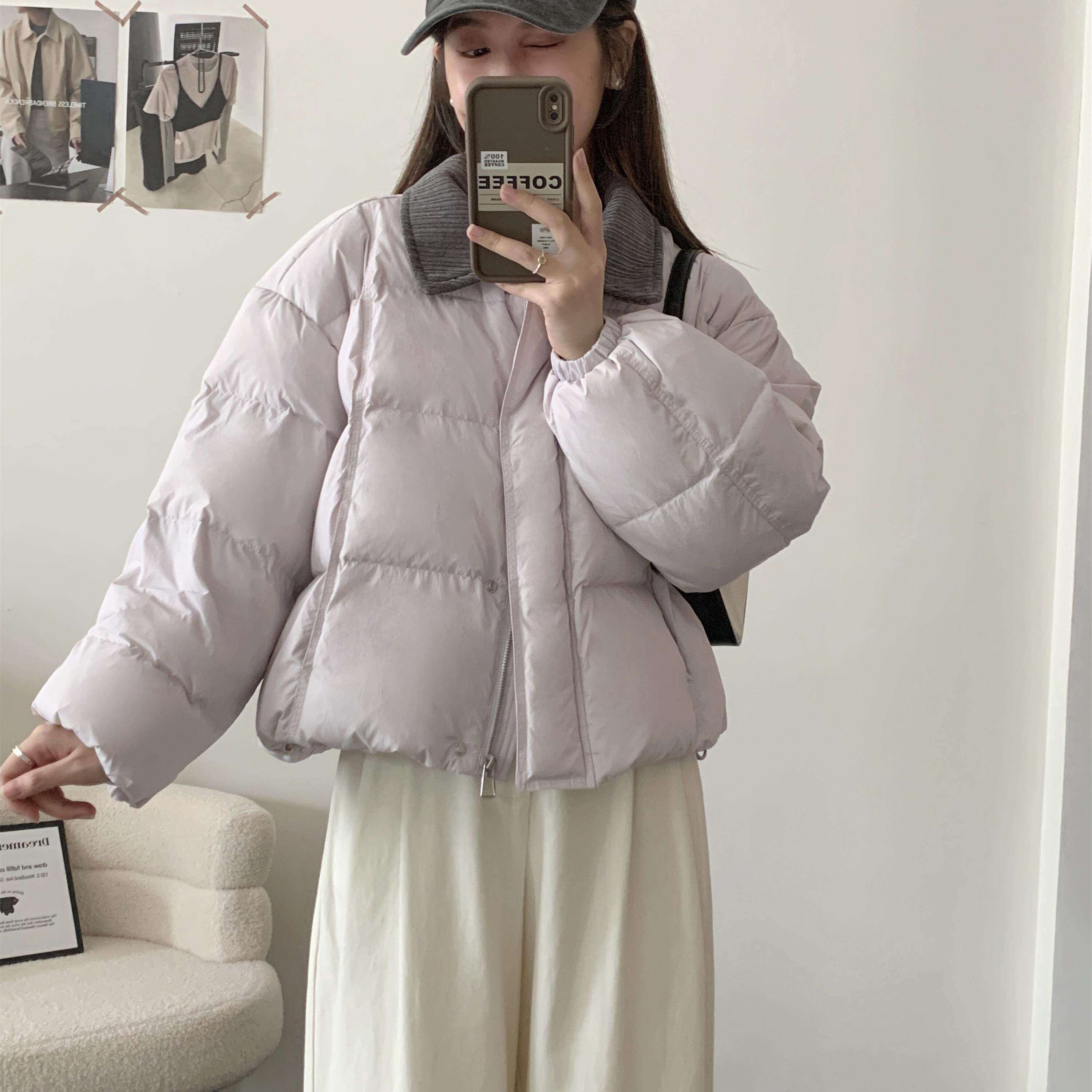 韩版减龄小翻领短款棉服女2026冬季新款加厚宽松保暖棉衣外套女装