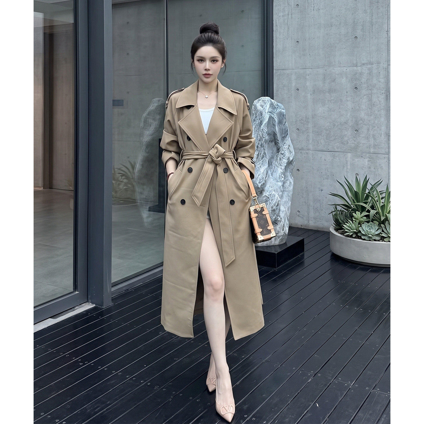【送运费险】卡其色风衣外套女