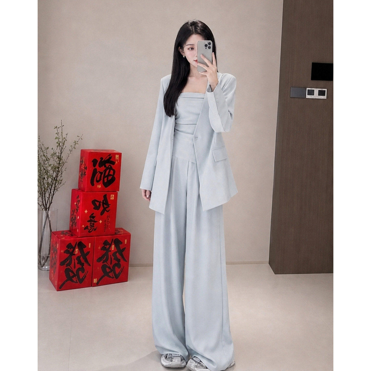 【送运费险】西服外套阔腿裤背心