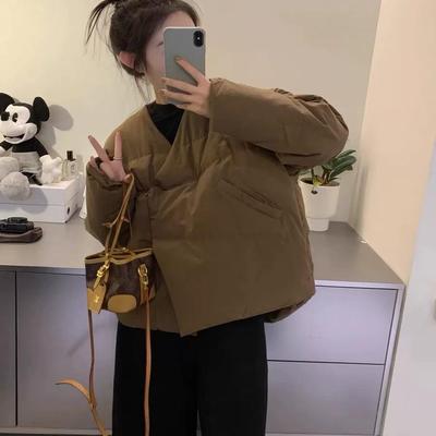 韩系轻薄高级感短款棉服外套