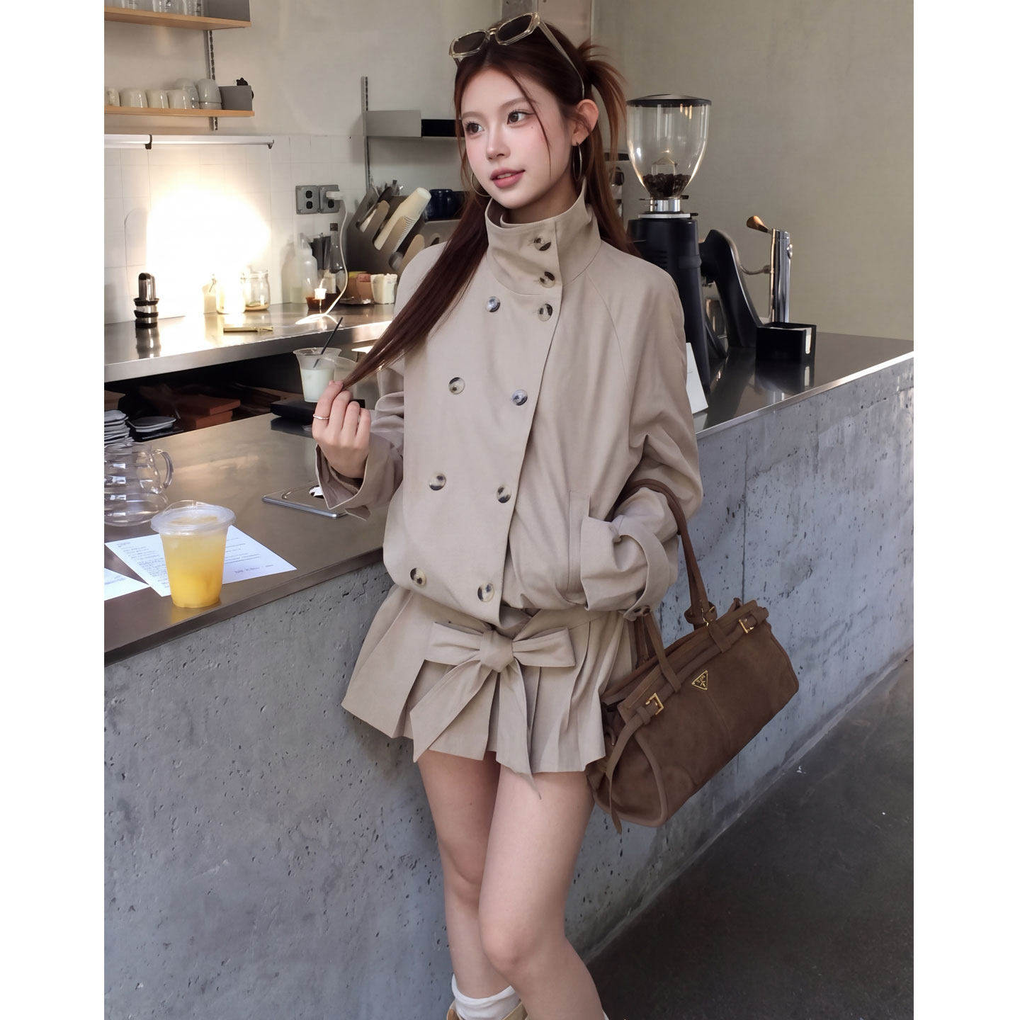 【送运费险】风衣外套半身裙套装