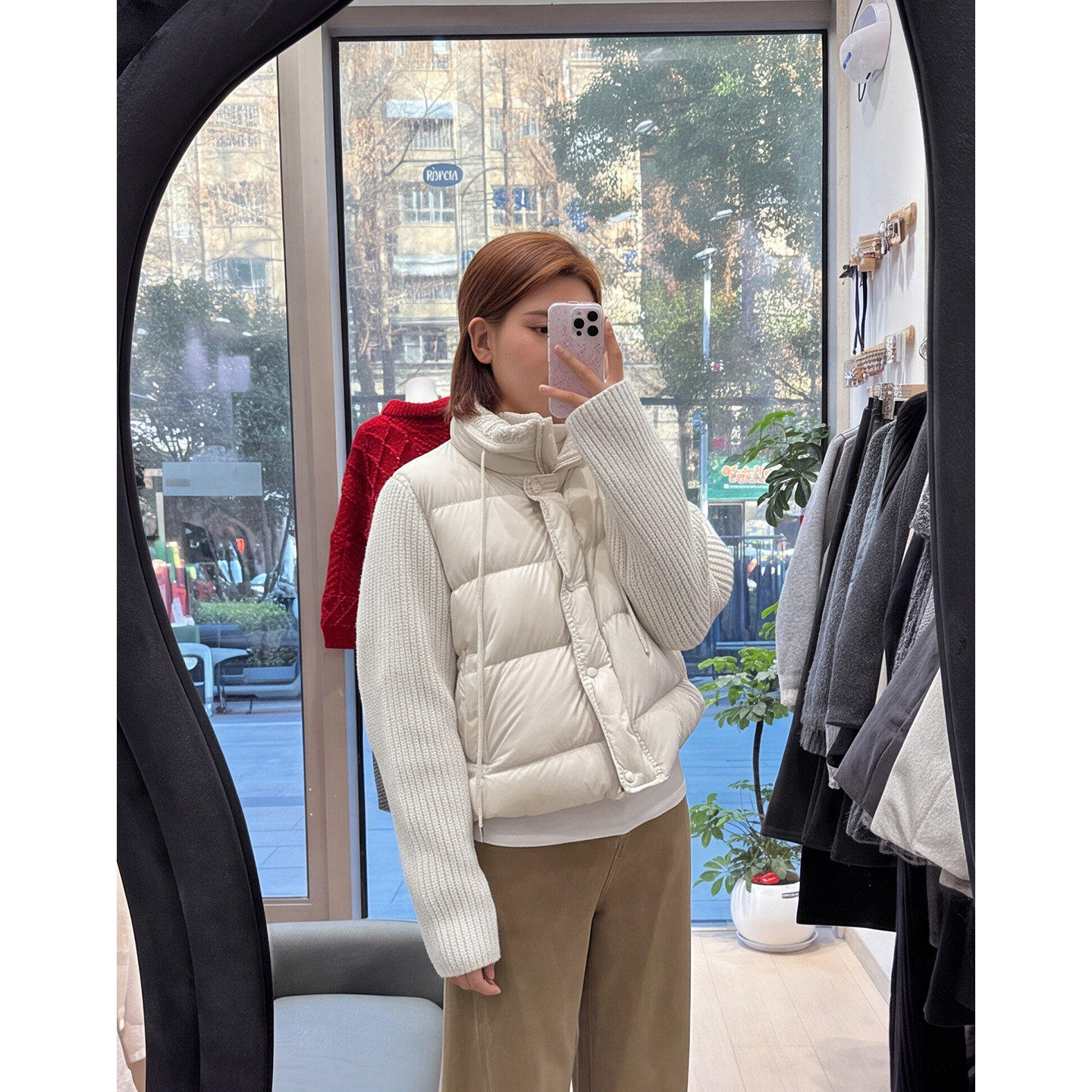 【送运费险】韩版针织拼接棉服女