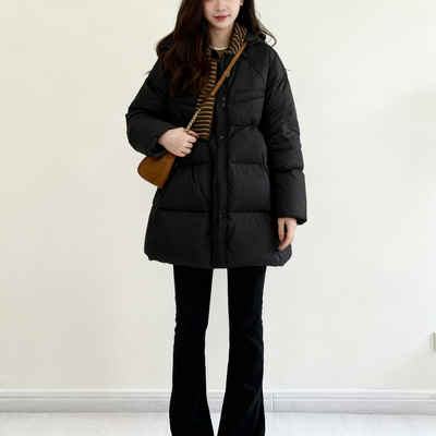 【送运费险】中长款棉服女款外套