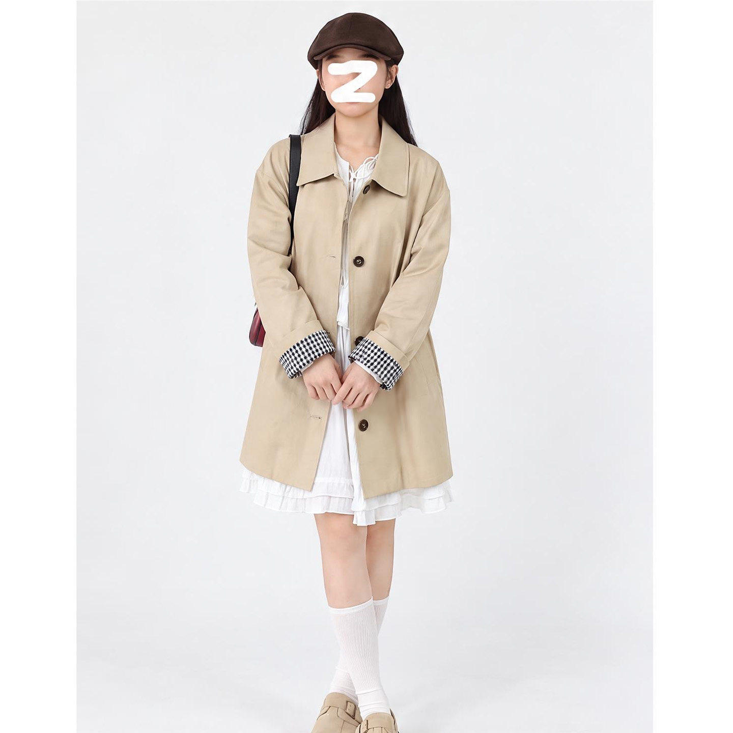 【送运费险】卡其色中长款风衣女