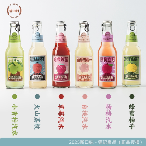 绵密气泡果汁汽水碳酸饮料碧山村