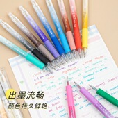 彩色按压可擦中性笔学生专用绘画彩色水笔女生高颜值erasable pen