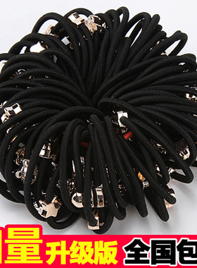 韩国扎头发皮套成人简约粗发圈女头饰发绳黑色头绳绑发橡皮筋大人