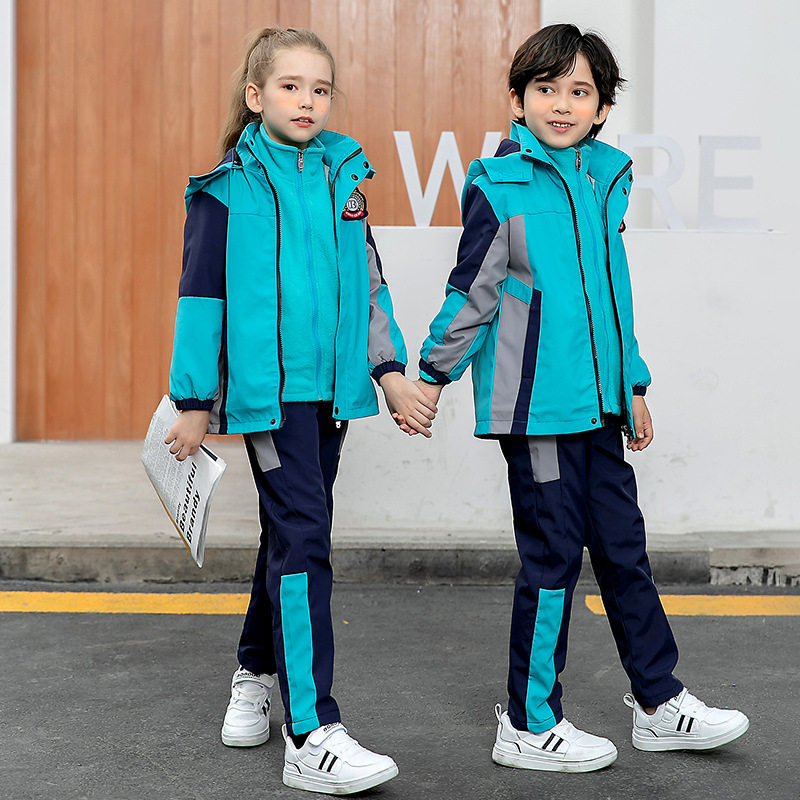 幼儿园园服冲锋衣秋冬装三件套小学生校服套装中小童今年新款