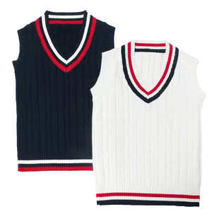 毛衣马甲男女生班服学院风毛坎肩 V领无袖jk校服针织背心毛线坎肩