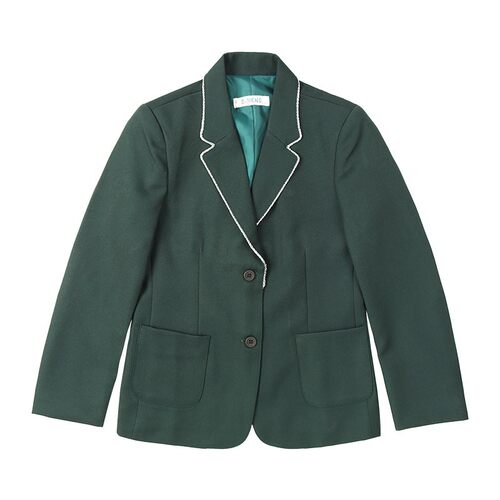 儿童学生礼服墨绿深绿西服校服中小学西装领口白边两纽扣毕业礼服