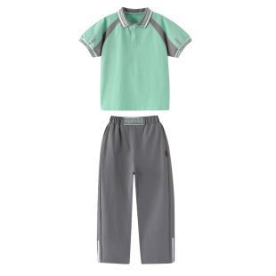 赣州市校服春夏中小学生新款短袖短袖校服男女生T恤班服女生裙裤