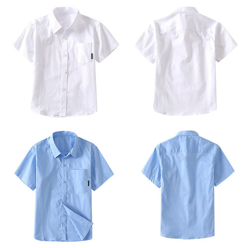 白色夏款短袖纯棉班服