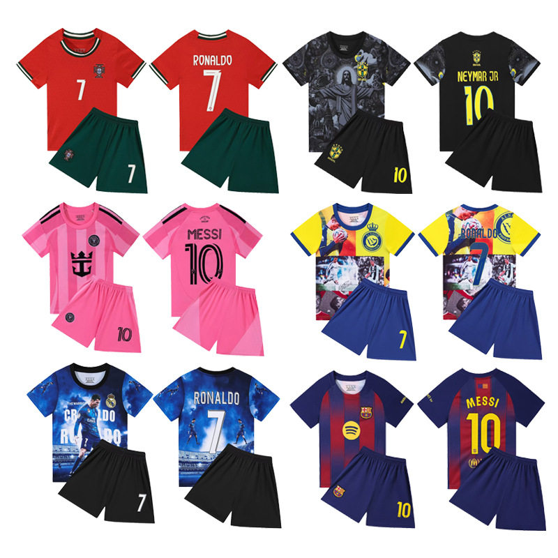 2526儿童足球服套装学生训练服足球子巴萨皇马国米soccer jerse