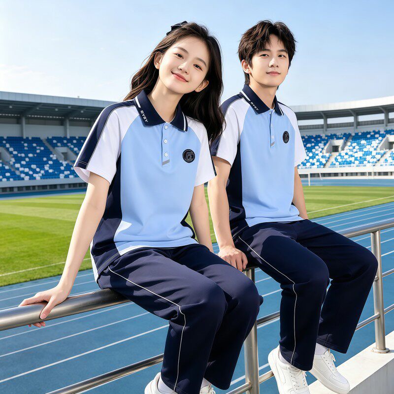 沈阳中小学男女生夏季T校服套装