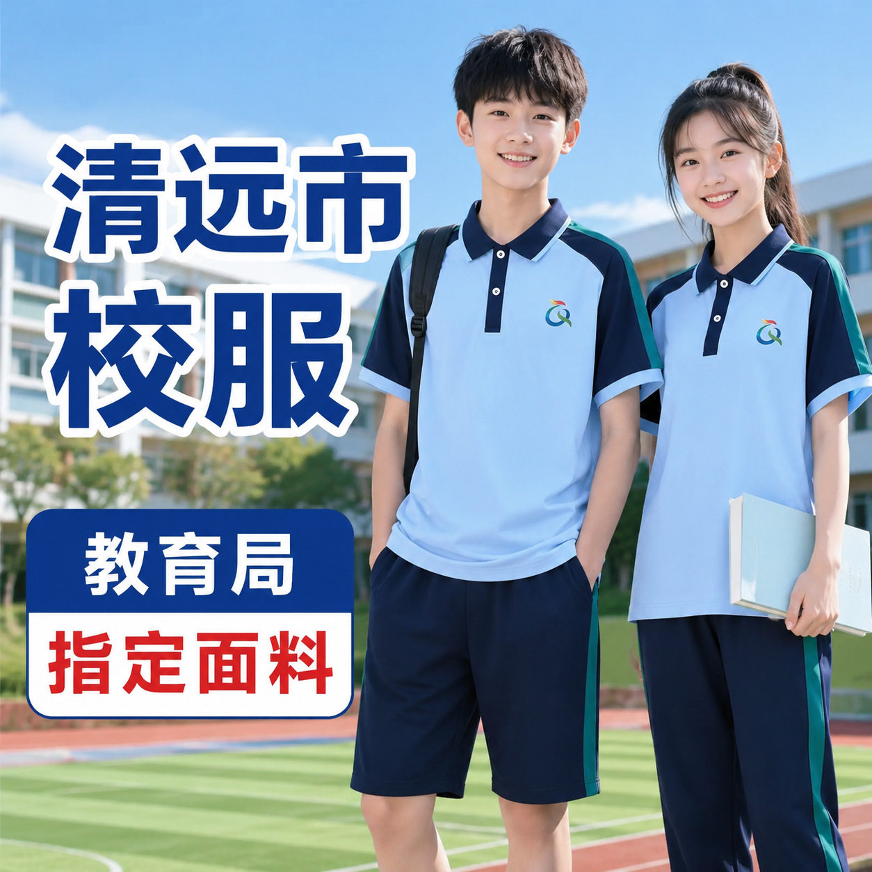 清远夏季冰感短袖短裤校服套装
