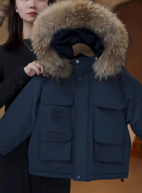 男女派克服外套加绒2026冬季中大童夹棉中长款棉袄儿童冬装棉衣潮
