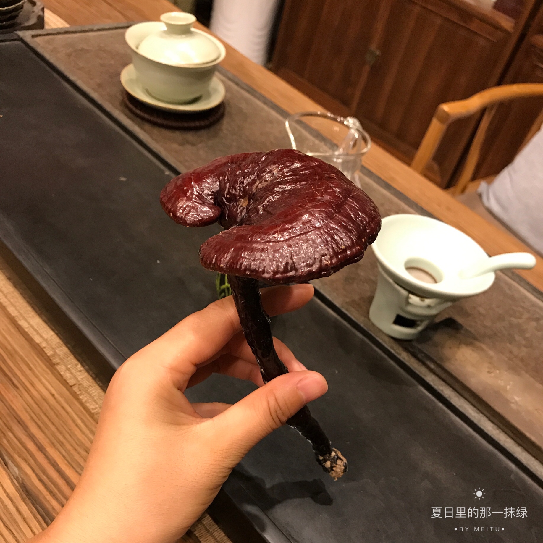 灵芝清供禅意风装饰摆件