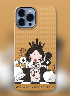 POP玛特潮玩SP暗黑军团适用iPhone15Promax苹果手机壳14防摔套13个性12/11可爱卡通图案定制盲盒方块扑克女王