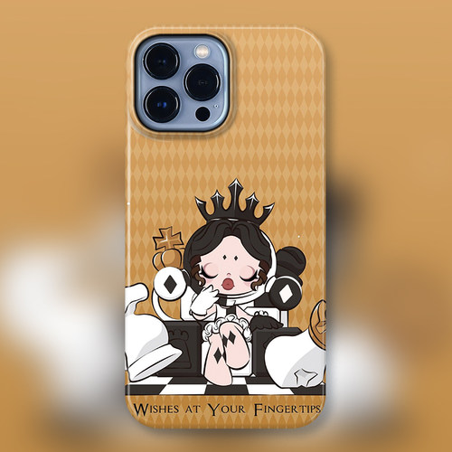 POP玛特潮玩SP暗黑军团适用iPhone15Promax苹果手机壳14防摔套13个性12/11可爱卡通图案定制盲盒方块扑克女王