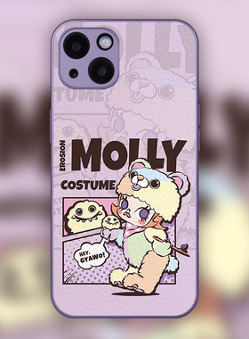 玛特潮玩新款16plus茉莉紫色娃娃装适用iPhone15Promax苹果手机壳14防摔套13小羊皮软壳Magsa支架MOLLY手機殼