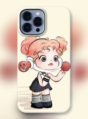 POP玛特SP熊喵盲盒适用iPhone15Promax苹果手机壳潮牌14防摔套13个性12女11可爱卡通朋克暗黑红发女孩PANDA