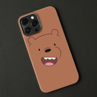 适用iPhone13proMax手机壳12苹果11卡通14Plus棕熊XR情侣款xsmax可爱pro保护套咱们裸熊磨砂可爱小熊小众创意