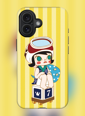 玛特潮玩新款16plus茉莉开心火车派对适用iPhone15Promax苹果手机壳14防摔套13磨砂MOlly磁吸Magsafe海女黄色