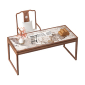 新中式 岩板书桌轻奢现代国学桌书法桌 实木书桌家用书房办公桌