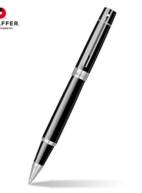 Sheaffer/犀飞利签字笔 300黑珐琅白夹宝珠笔黑色金属高档商务签