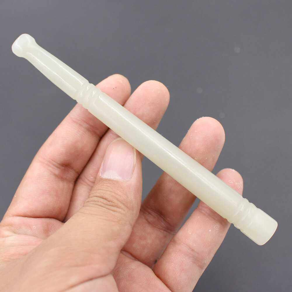 天然玉石长烟嘴细烟过滤嘴烟斗新疆和田玉烟杆烟具女士男士送爸爸