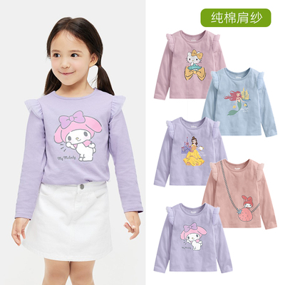 日系圆领卡通公主飞袖长袖T恤