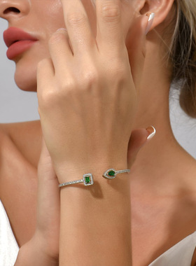 跨境货源希音热卖轻奢高级感开口可调节手镯欧美ins超闪百搭手环