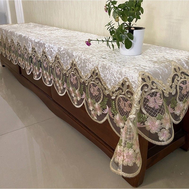 电视柜遮丑盖布遮挡杂物装饰帘柜子防尘盖巾高档布艺蕾丝遮挡帘罩,居家布艺,万能盖巾,淘宝优惠券,粉丝福利购,淘宝优惠卷