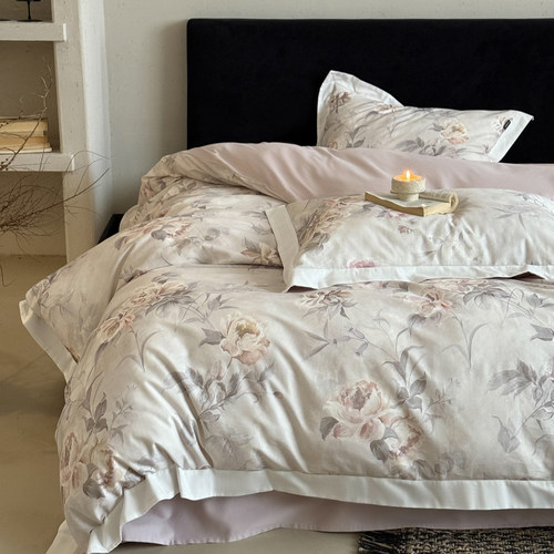 美式田园100S纯棉磨毛四件套加厚