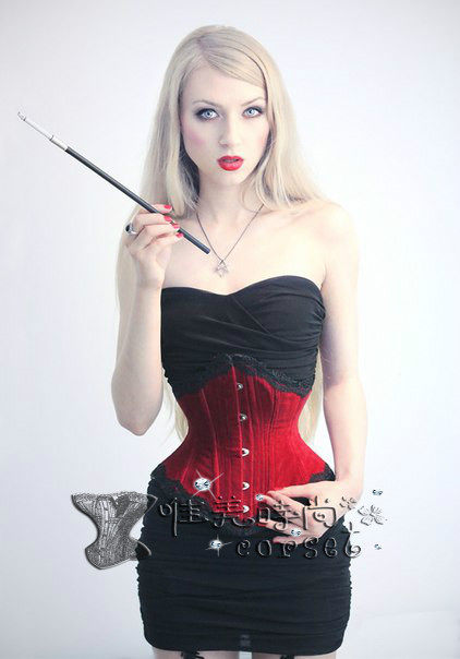 天鹅绒束腰哥特式钢骨宫廷马甲束腰复古马甲corset收腹束身衣