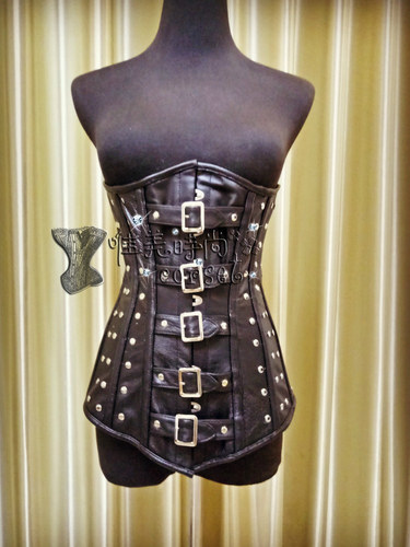 真皮宫廷束腰corset钢骨束身衣