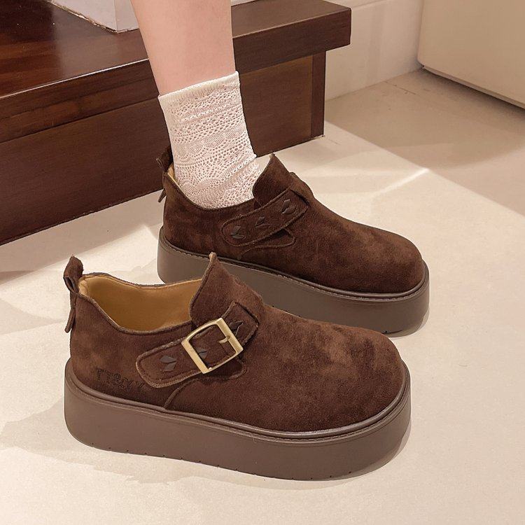 复古厚底勃肯鞋女秋季外穿2026新款百搭网红松糕鞋一脚蹬增高单鞋,女鞋,深口单鞋,淘宝优惠券,粉丝福利购,淘宝优惠卷