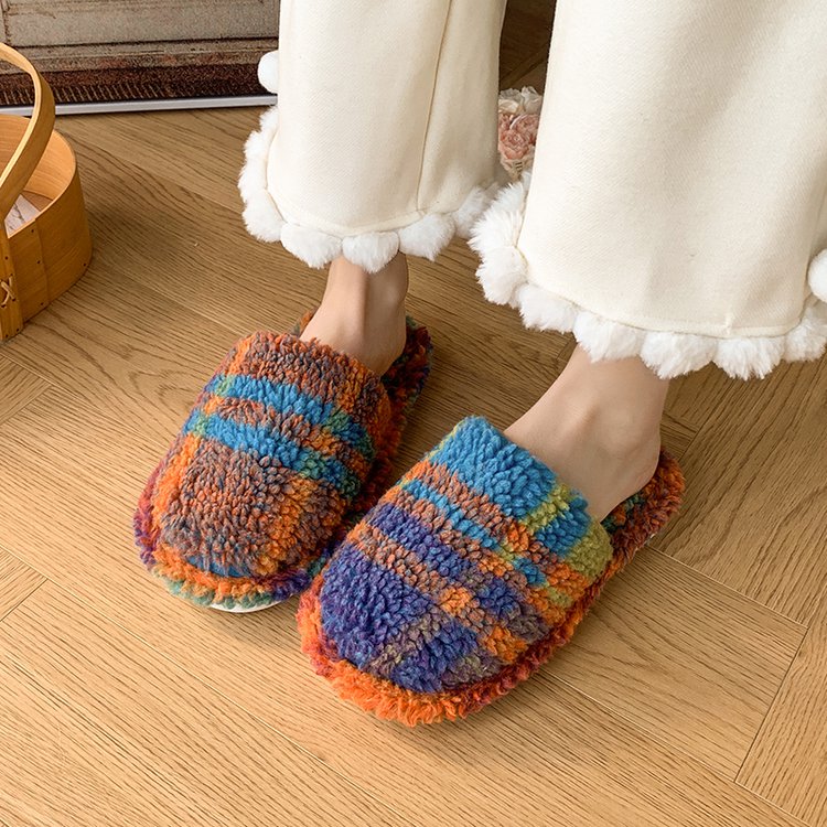 时尚舒适冬款新款撞色时尚棉拖