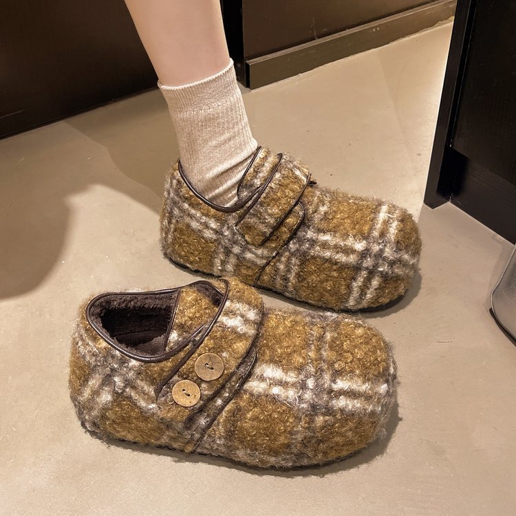 厚底内增高加绒保暖加厚勃肯鞋女