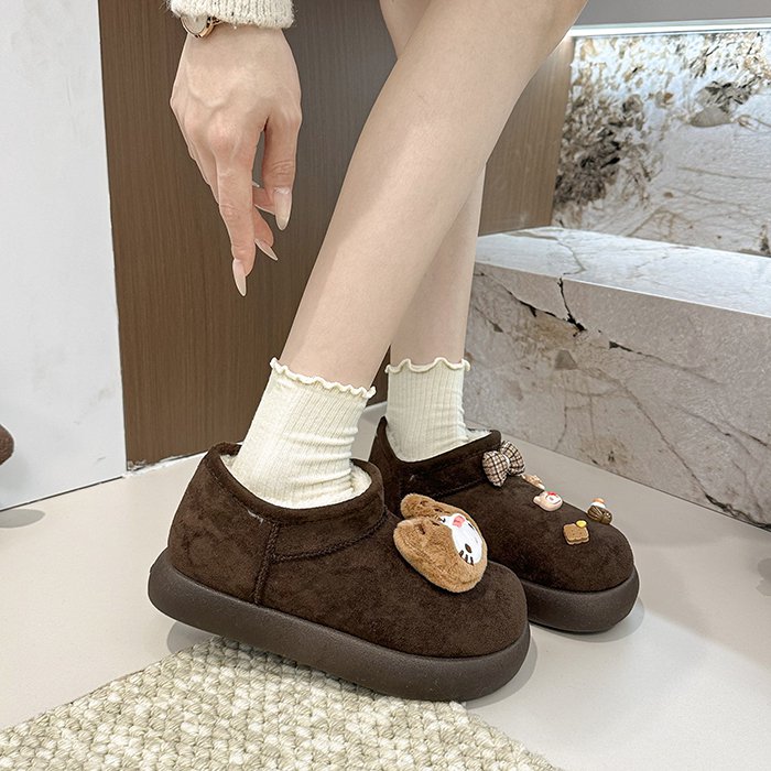 冬季新款韩版加绒保暖外穿棉鞋