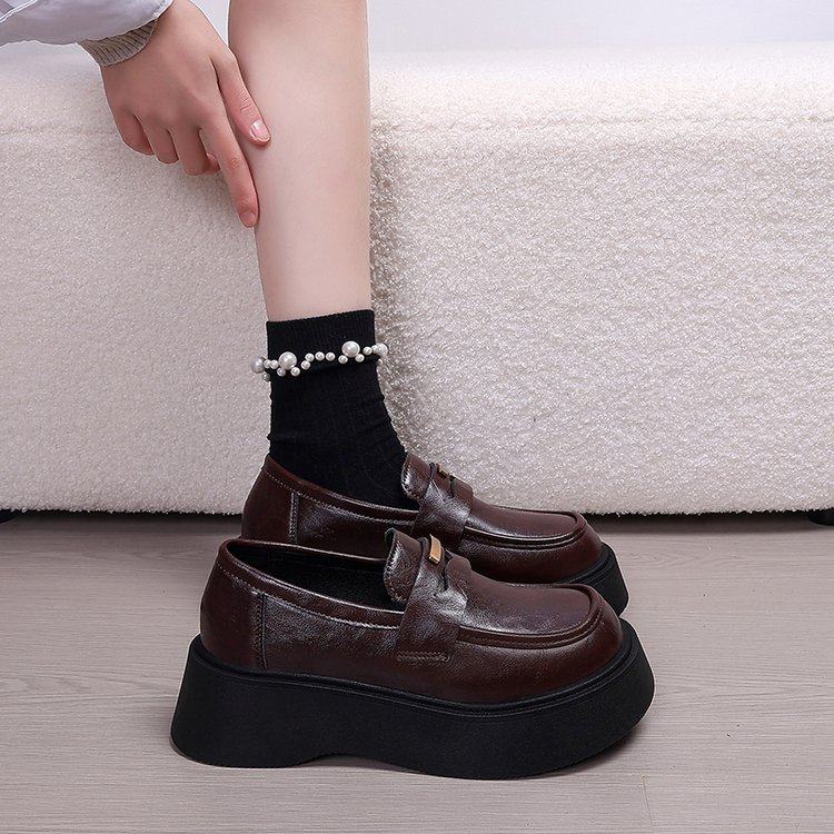 2026春季新款乐福鞋女复古英伦风百搭超软学院风一脚蹬粗跟皮鞋潮,女鞋,乐福鞋（豆豆鞋）,淘宝优惠券,粉丝福利购,淘宝优惠卷