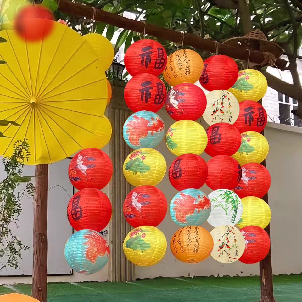 2025新款网红庭院子室外中国风古风户外防水防晒灯笼串树上悬挂饰