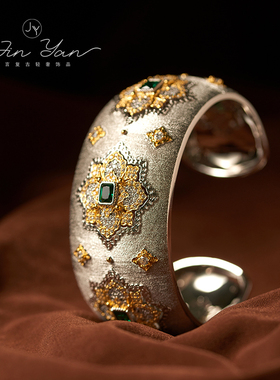 意大利拉丝S925复古手镯