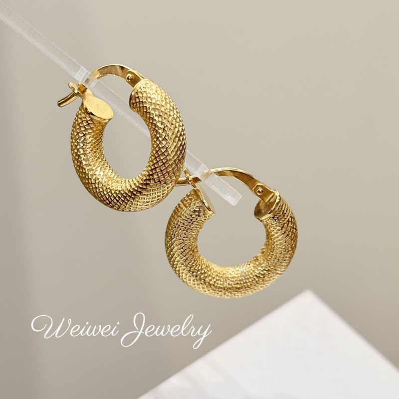 意大利进口|小众轻奢S925银镀18K金女复古大圈圈镂空耳环时尚耳圈