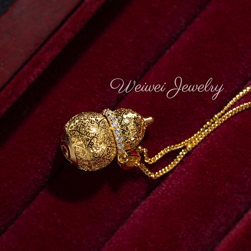 招财纳福葫芦吊坠S925银镀金戗刻柿蒂祥云纹葫芦新中式项链吊坠,饰品/流行首饰/时尚饰品新,银饰吊坠,淘宝优惠券,粉丝福利购,淘宝优惠卷