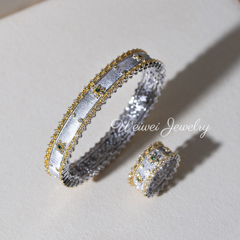 意大利布家手工拉丝宫廷太阳花宽版重工手镯镶钻气质祖母绿S925银,饰品/流行首饰/时尚饰品新,银饰手镯,淘宝优惠券,粉丝福利购,淘宝优惠卷