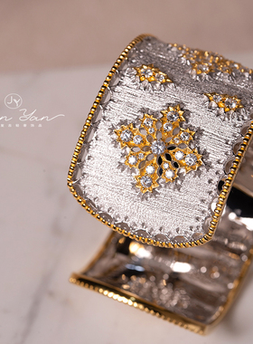 布契拉丝意大利S925银复古手镯