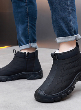 布瑞京26602高帮棉靴男冬季厚棉鞋橡胶冷粘