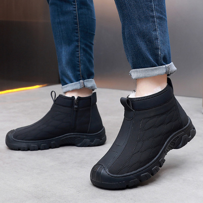 布瑞京26602高帮棉靴男冬季厚棉鞋橡胶冷粘